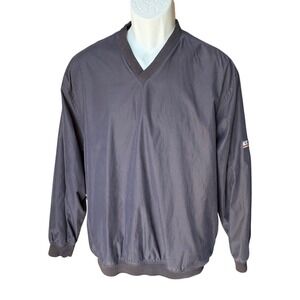 Izod XFG X-Treme Function Golfwear Navy Blue V-Neck Pullover Wind Jacket, Medium